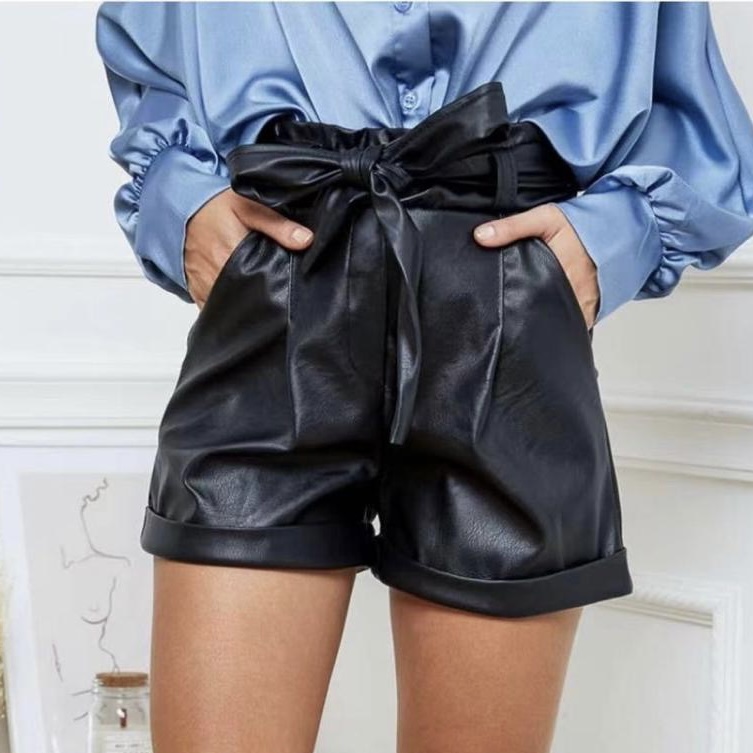 Leather look short