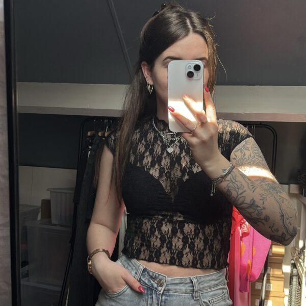 Mesh top Mijntje | zwart