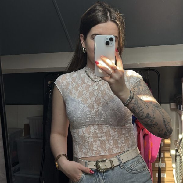 Mesh top Mijntje | wit
