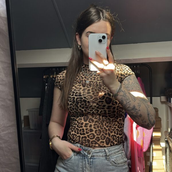 Mesh top Mijntje | panter