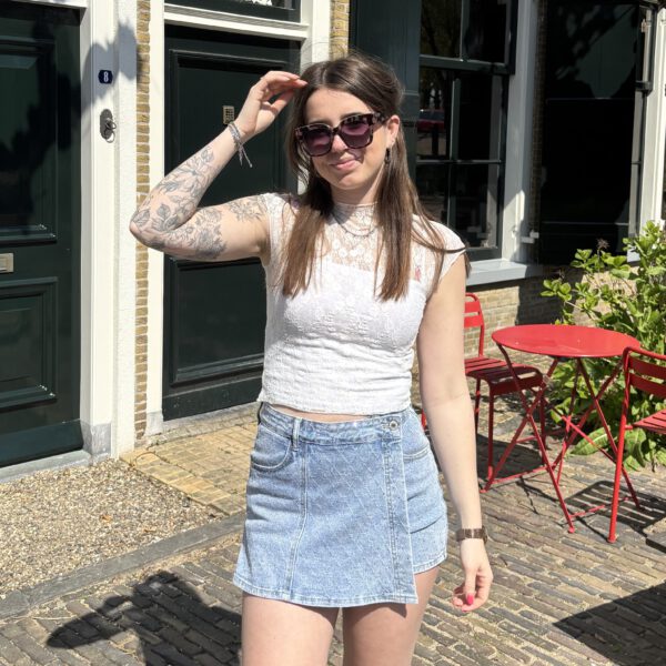 Mesh top Mijntje | wit