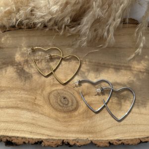 Open hart hoop oorbellen