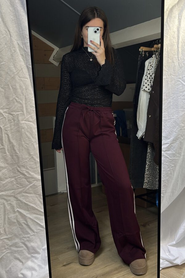 Wide leg jogger | burgundy