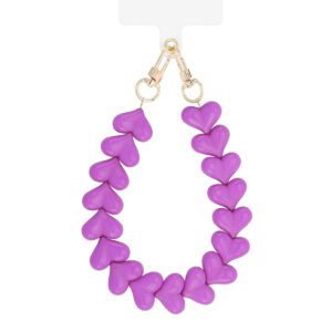 Telefoonkoord hartjes | fuchsia