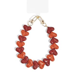 Telefoonkoord hartjes | bordeaux-rood