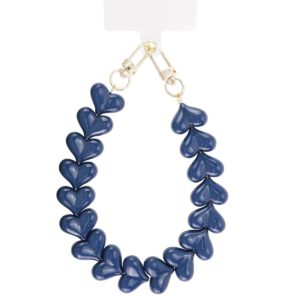 Telefoonkoord hartjes | marineblauw