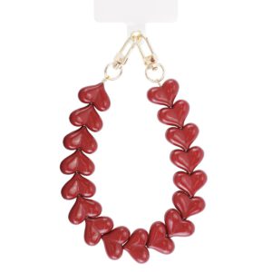 Telefoonkoord hartjes | rood