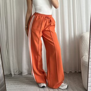 Wide leg jogger | oranje