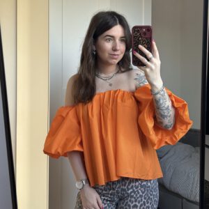 Off-schoulder top Liv | oranje