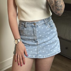 Queen Hearts | Denim skort dots