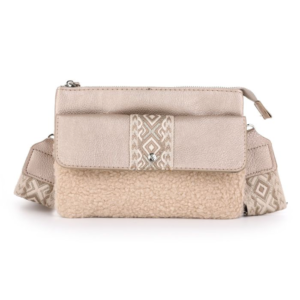 Teddy tas met luxe band | champagne