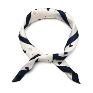 Sjaal met hartjes motief | navy
